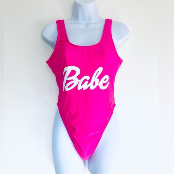 Babe Bachelorette Hot Pink Swimsuit - Picture 7 of 7